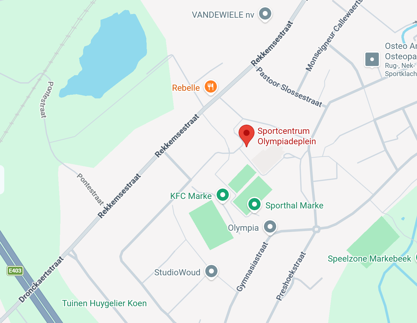 Kaart van adres locatie Marke - NIEUW 